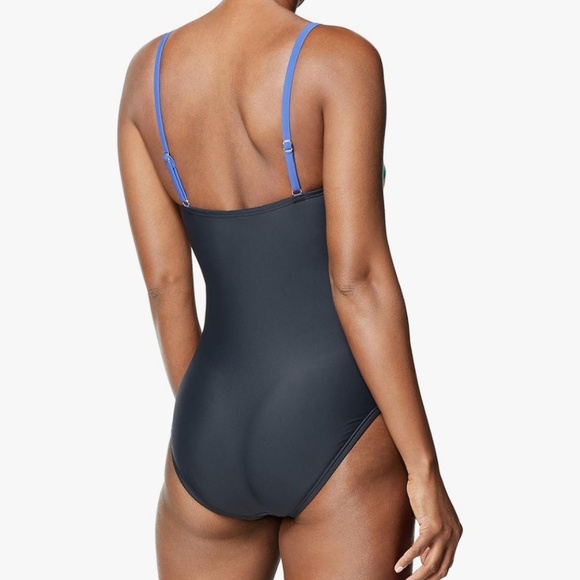 Speedo One-Piece Swimsuit – Black with Colorblock Trim – Size 8 - Picture 2 of 8
